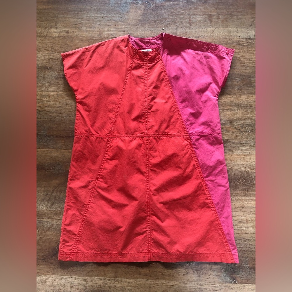 SOLD Vintage 80s Anastasia Paris Cotton Cap Sleeve Colorblock Shift Dress